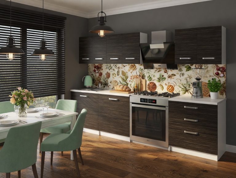 Meubles de cuisine 180 cm noir ébène foncé avec plan de travail Fabricant TOR SONIK/2/WT/HK/0/U