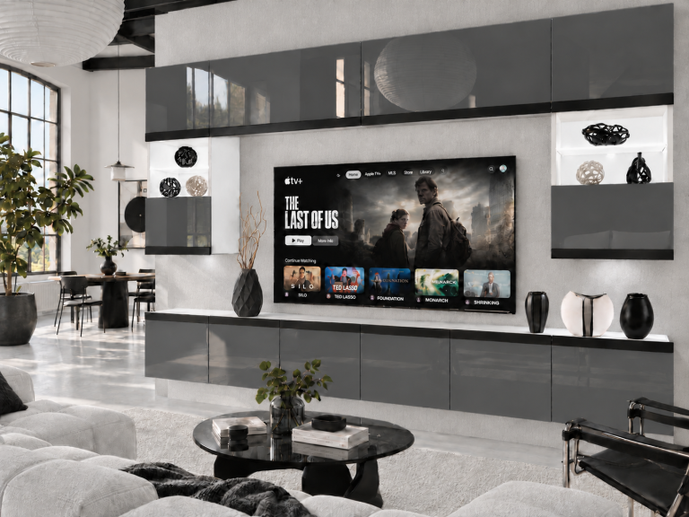 Meblościanka Prestige 300 cm TV/RTV szara połysk Producent IMP P2 Nolan 1/5/W/S/0/0/CM