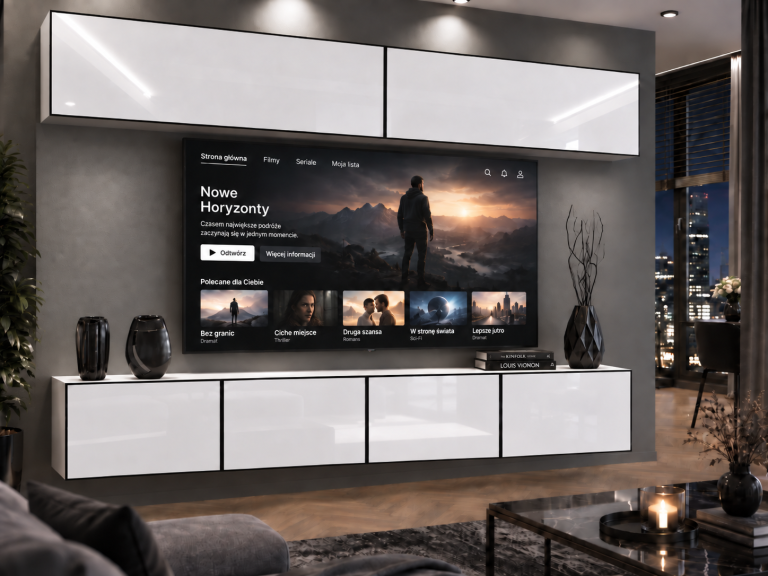 Composition murale Linea 200 cm TV/RTV blanche brillante Fabricant IMP L Brando 6/5/W/W/0/0