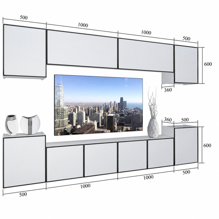 Composition murale Linea 300 cm TV/RTV grise anthracite graphite Fabricant IMP L Hepburn 4/5/W/GW1/0/0