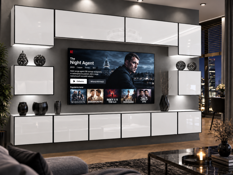Composition murale Linea 300 cm TV/RTV blanche brillante Fabricant IMP L Tarantino 3/5/W/W/0/0