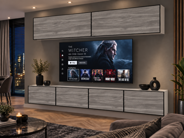 Composition murale Linea 200 cm TV/RTV grise anthracite graphite Fabricant IMP L Brando 6/5/W/GW1/0/0