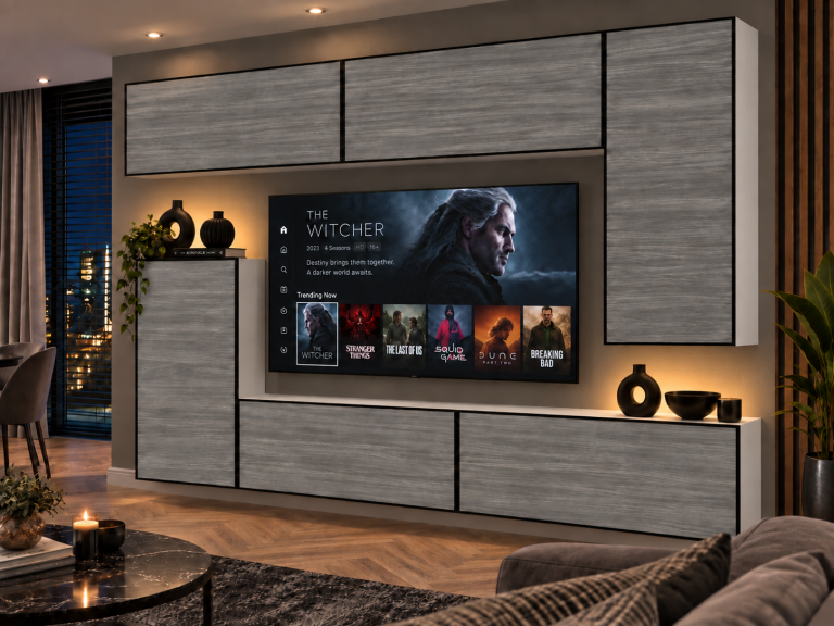 Composition murale Linea 250 cm TV/RTV grise anthracite graphite Fabricant IMP L Woody 8/5/W/GW1/0/0
