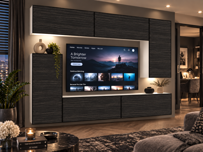 Composition murale Linea 250 cm TV/RTV noire ébène Fabricant IMP L Woody 8/5/W/HK/0/0
