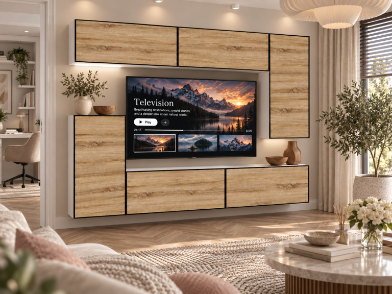 Composition murale Linea 250 cm TV/RTV chêne chêne wotan chêne sonoma Fabricant IMP L Woody 8/5/W/DS/0/0