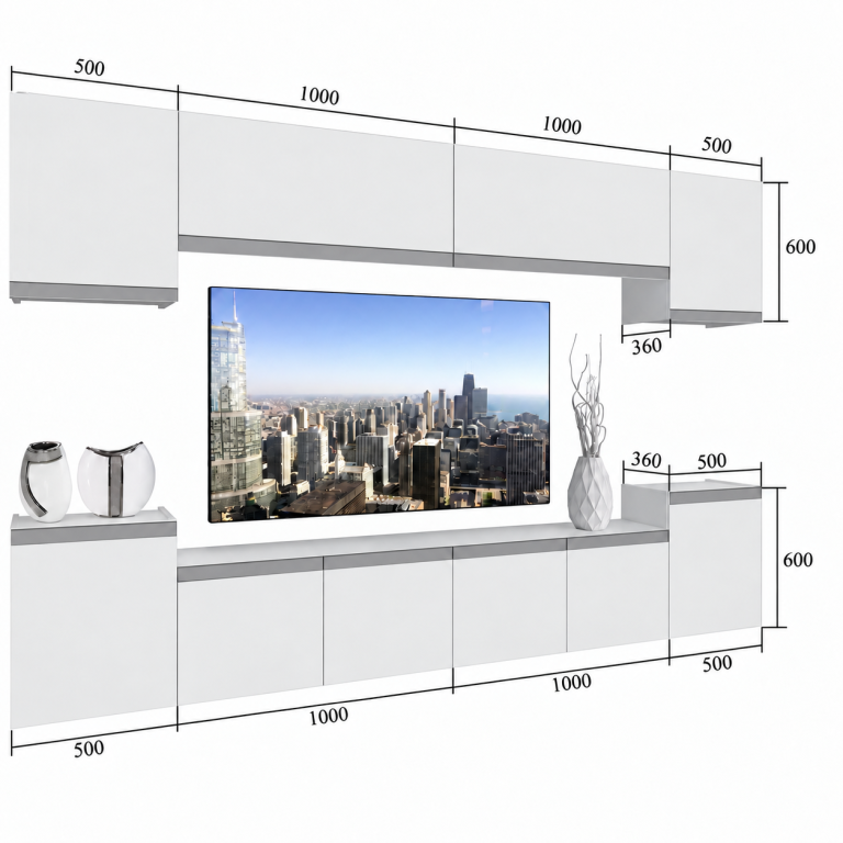 Composition murale Prestige 300 cm TV/RTV grise anthracite graphite Fabricant IMP P Hepburn 4/5/W/GW1/0/0/CM