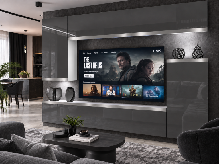 Composition murale Prestige 250 cm TV/RTV grise brillante Fabricant IMP P Woody 8/5/W/S/0/0/SL