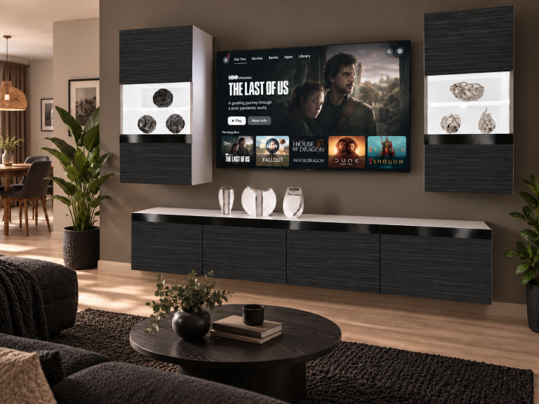 Composition murale Prestige 200 cm TV/RTV noire ébène Fabricant IMP P Keanu 7/5/W/HK/0/0/CP