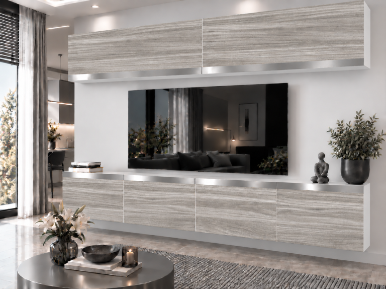 Composition murale Prestige 200 cm TV/RTV grise anthracite graphite Fabricant IMP P Brando 6/5/W/GW1/0/0/SL