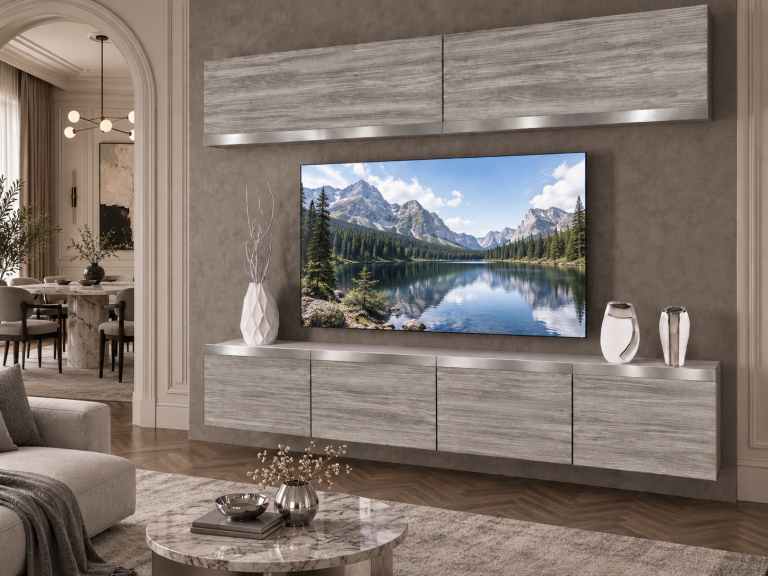 Composition murale Prestige 200 cm TV/RTV grise anthracite graphite Fabricant IMP P Brando 6/5/W/GW1/0/0/SL