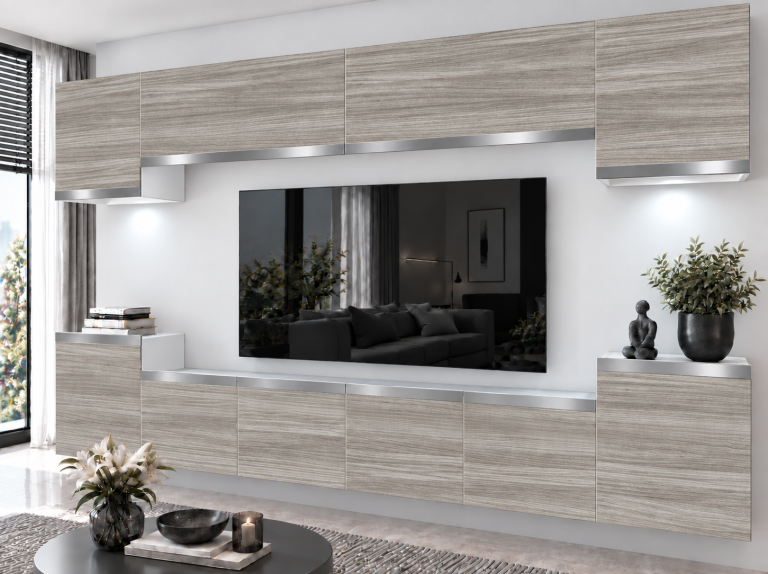 Composition murale Prestige 300 cm TV/RTV grise anthracite graphite Fabricant IMP P Hepburn 4/5/W/GW1/0/0/SL