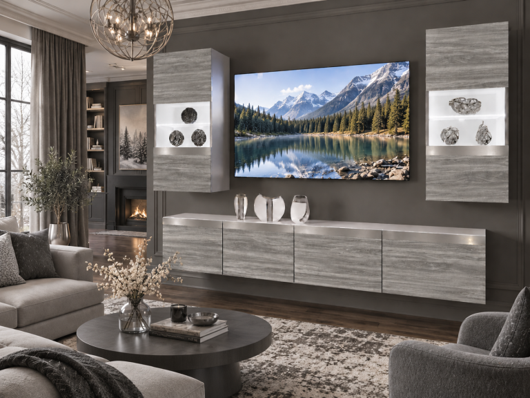 Composition murale Prestige 200 cm TV/RTV grise anthracite graphite Fabricant IMP P Keanu 7/5/W/GW1/0/0/SL