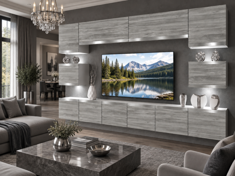 Composition murale Prestige 300 cm TV/RTV grise anthracite graphite Fabricant IMP P Tarantino 3/5/W/GW1/0/0/SL