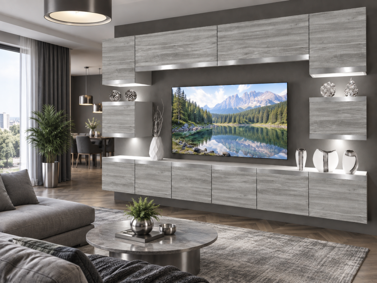 Composition murale Prestige 300 cm TV/RTV grise anthracite graphite Fabricant IMP P Tarantino 3/5/W/GW1/0/0/SL