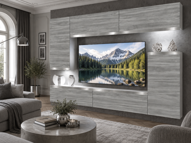 Composition murale Prestige 250 cm TV/RTV grise anthracite graphite Fabricant IMP P Woody 8/5/W/GW1/0/0/SL