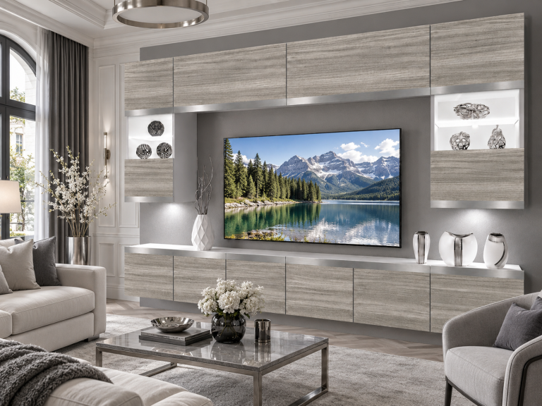 Composition murale Prestige 300 cm TV/RTV grise anthracite graphite Fabricant IMP P2 Nolan 1/5/W/GW1/0/0/SL