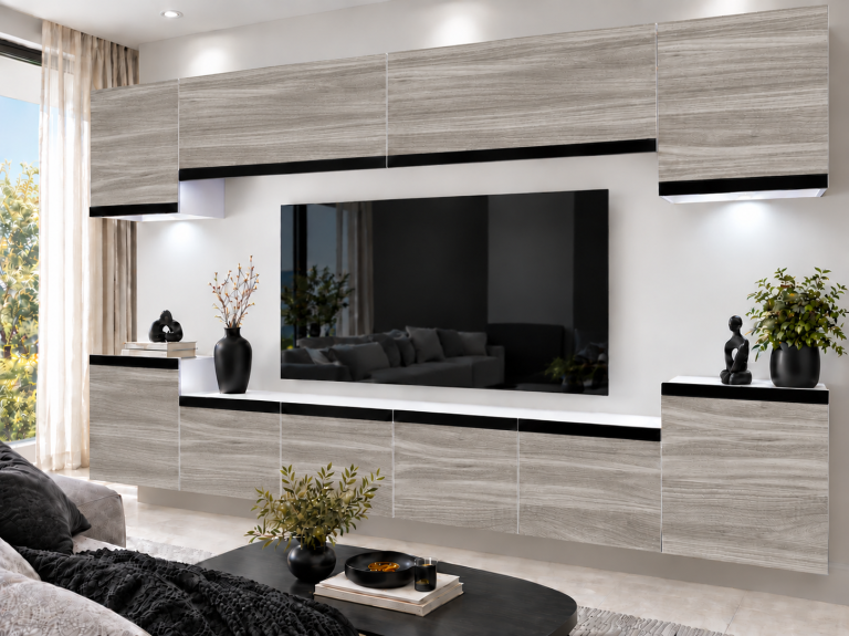 Composition murale Prestige 300 cm TV/RTV grise anthracite graphite Fabricant IMP P Hepburn 4/5/W/GW1/0/0/CM