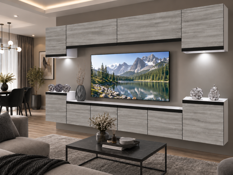 Composition murale Prestige 300 cm TV/RTV grise anthracite graphite Fabricant IMP P Hepburn 4/5/W/GW1/0/0/CM