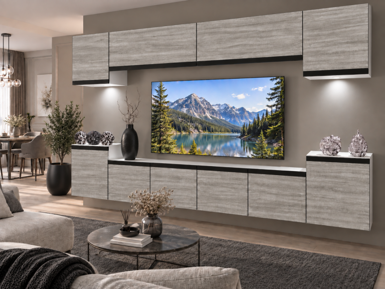 Composition murale Prestige 300 cm TV/RTV grise anthracite graphite Fabricant IMP P Hepburn 4/5/W/GW1/0/0/CM