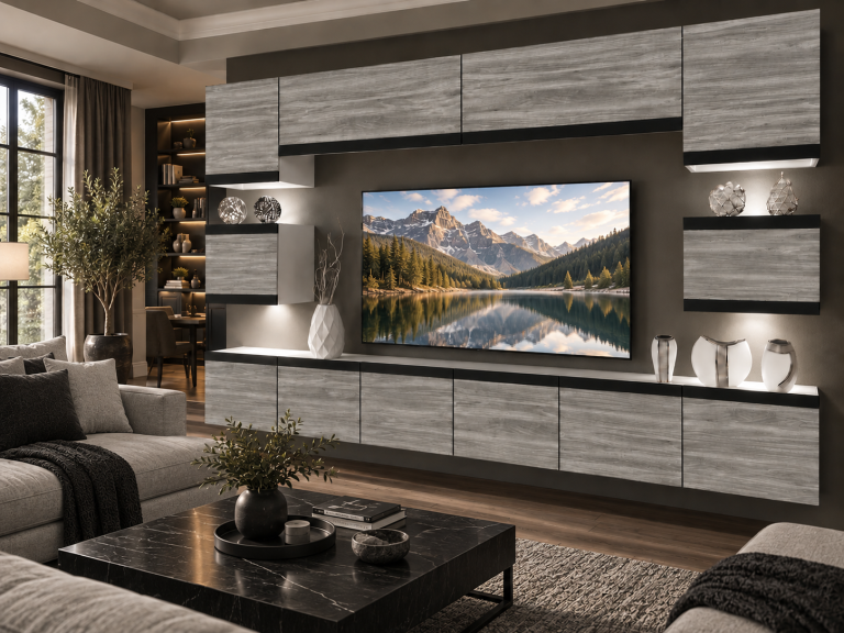 Composition murale Prestige 300 cm TV/RTV grise anthracite graphite Fabricant IMP P Tarantino 3/5/W/GW1/0/0/CM