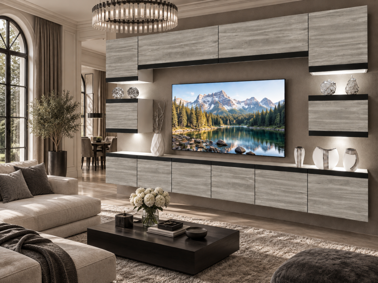 Composition murale Prestige 300 cm TV/RTV grise anthracite graphite Fabricant IMP P Tarantino 3/5/W/GW1/0/0/CM