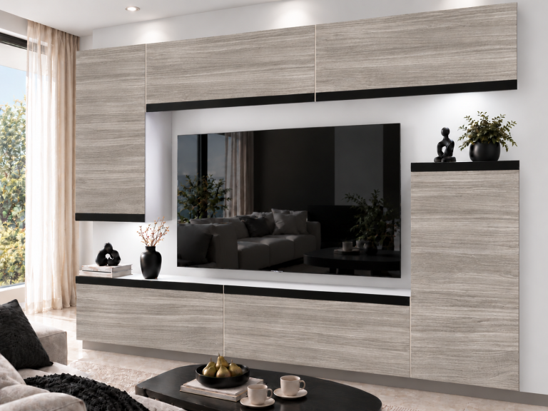 Composition murale Prestige 250 cm TV/RTV grise anthracite graphite Fabricant IMP P Woody 8/5/W/GW1/0/0/CM