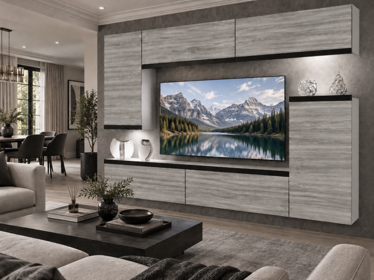 Composition murale Prestige 250 cm TV/RTV grise anthracite graphite Fabricant IMP P Woody 8/5/W/GW1/0/0/CM