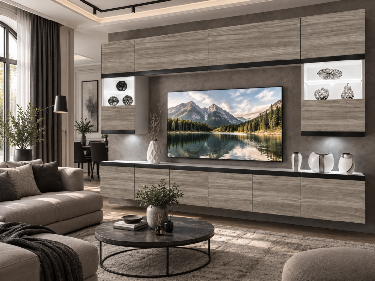 Composition murale Prestige 300 cm TV/RTV grise anthracite graphite Fabricant IMP P2 Nolan 1/5/W/GW1/0/0/CM