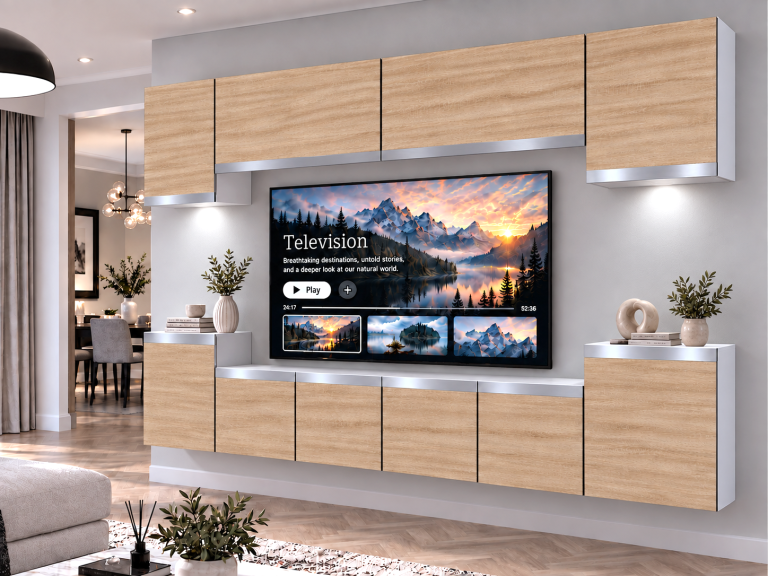 Composition murale Prestige 300 cm TV/RTV chêne chêne wotan chêne sonoma Fabricant IMP P Hepburn 4/5/W/DS/0/0/SL