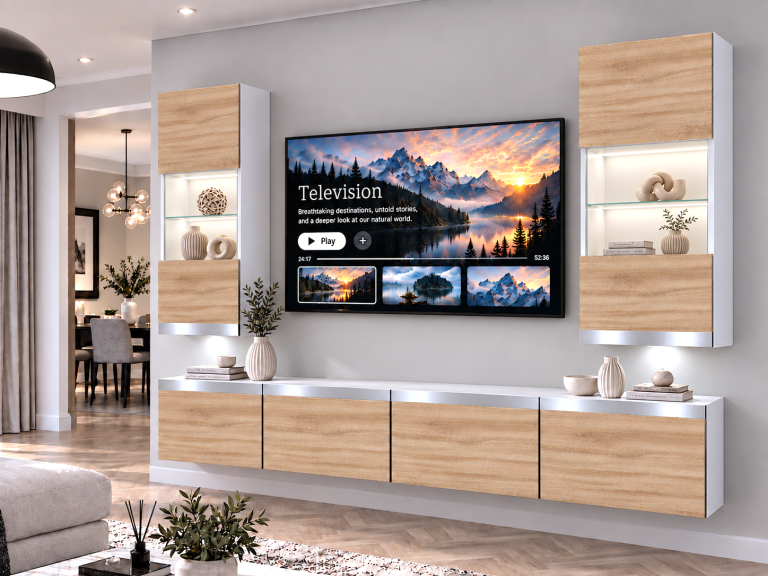 Composition murale Prestige 200 cm TV/RTV chêne chêne wotan chêne sonoma Fabricant IMP P Keanu 7/5/W/DS/0/0/SL