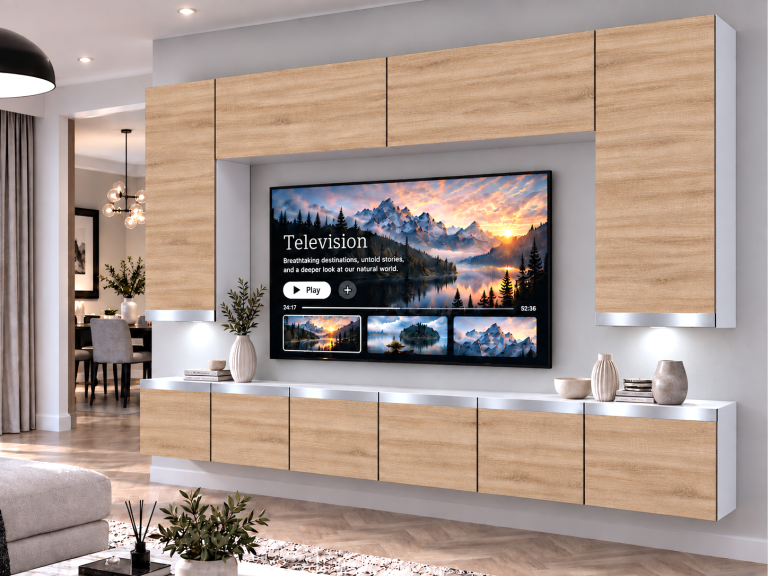 Composition murale Prestige 300 cm TV/RTV chêne chêne wotan chêne sonoma Fabricant IMP P Monroe 2/5/W/DS/0/0/SL