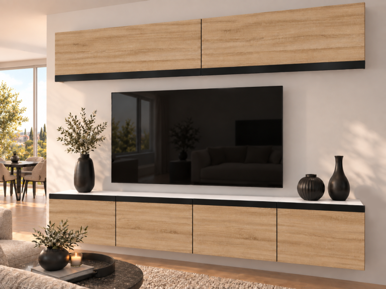 Composition murale Prestige 200 cm TV/RTV chêne chêne wotan chêne sonoma Fabricant IMP P Brando 6/5/W/DS/0/0/CM