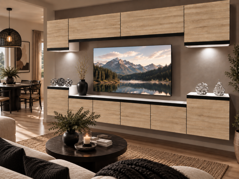 Composition murale Prestige 300 cm TV/RTV chêne chêne wotan chêne sonoma Fabricant IMP P Hepburn 4/5/W/DS/0/0/CM