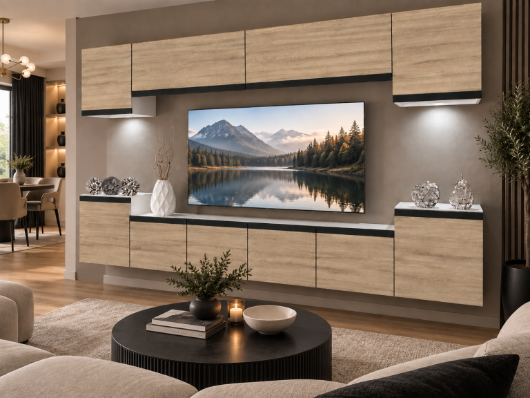 Composition murale Prestige 300 cm TV/RTV chêne chêne wotan chêne sonoma Fabricant IMP P Hepburn 4/5/W/DS/0/0/CM