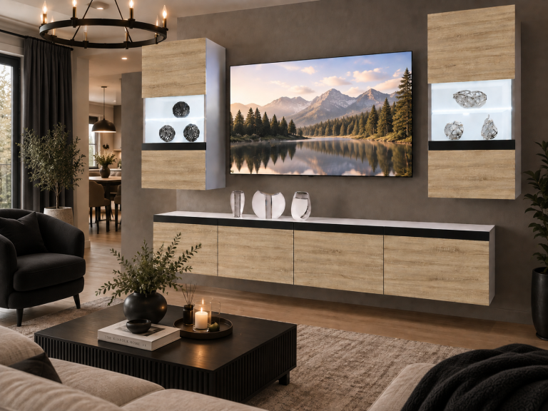 Composition murale Prestige 200 cm TV/RTV chêne chêne wotan chêne sonoma Fabricant IMP P Keanu 7/5/W/DS/0/0/CM