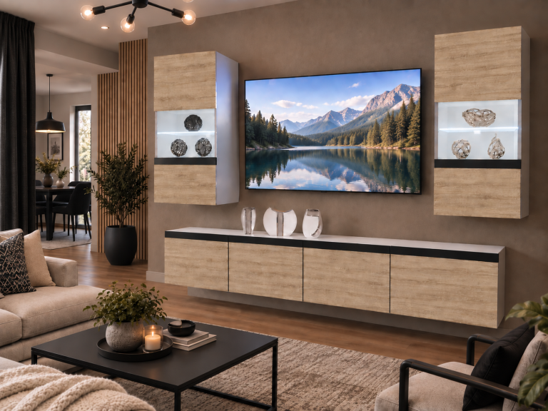 Composition murale Prestige 200 cm TV/RTV chêne chêne wotan chêne sonoma Fabricant IMP P Keanu 7/5/W/DS/0/0/CM