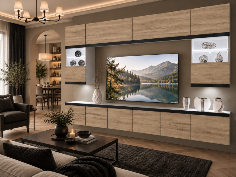 Composition murale Prestige 300 cm TV/RTV chêne chêne wotan chêne sonoma Fabricant IMP P2 Nolan 1/5/W/DS/0/0/CM