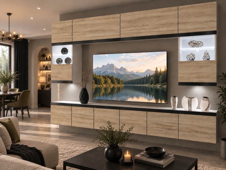 Composition murale Prestige 300 cm TV/RTV chêne chêne wotan chêne sonoma Fabricant IMP P2 Nolan 1/5/W/DS/0/0/CM