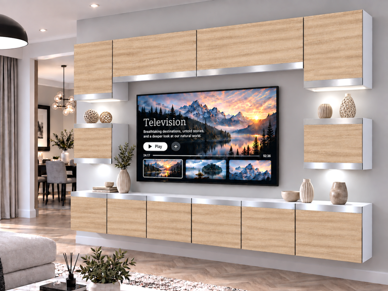 Composition murale Prestige 300 cm TV/RTV chêne chêne wotan chêne sonoma Fabricant IMP P Tarantino 3/5/W/DS/0/0/SL