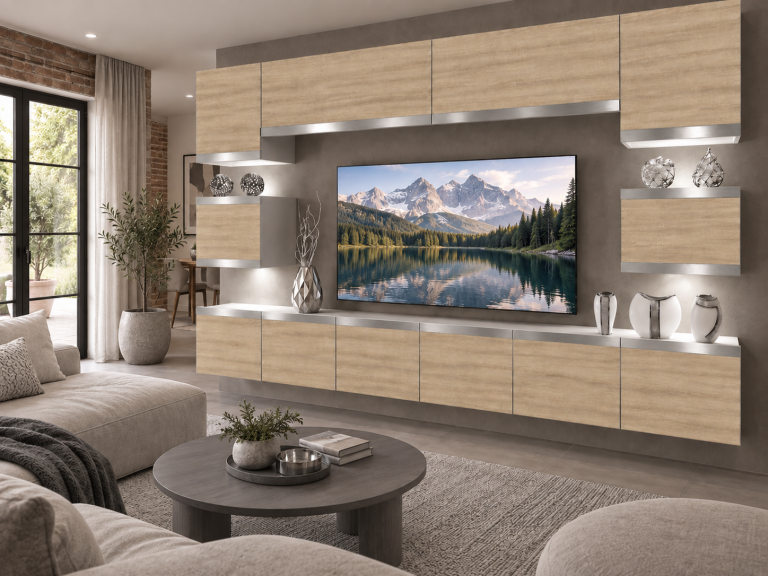 Composition murale Prestige 300 cm TV/RTV chêne chêne wotan chêne sonoma Fabricant IMP P Tarantino 3/5/W/DS/0/0/SL