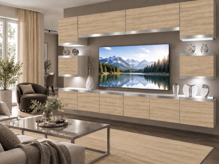 Composition murale Prestige 300 cm TV/RTV chêne chêne wotan chêne sonoma Fabricant IMP P Tarantino 3/5/W/DS/0/0/SL