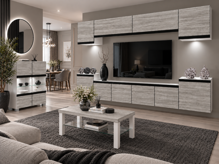 Composition murale Prestige 300 cm TV/RTV grise anthracite graphite Fabricant IMP P Hepburn 4/5/W/GW1/0/0/CM