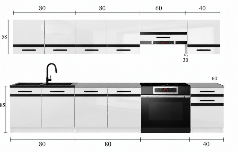 Meubles de cuisine Prestige 260 cm chêne wotan avec plan de travail Fabricant TOR P Frida/0/WT/DW/0/A1/CM