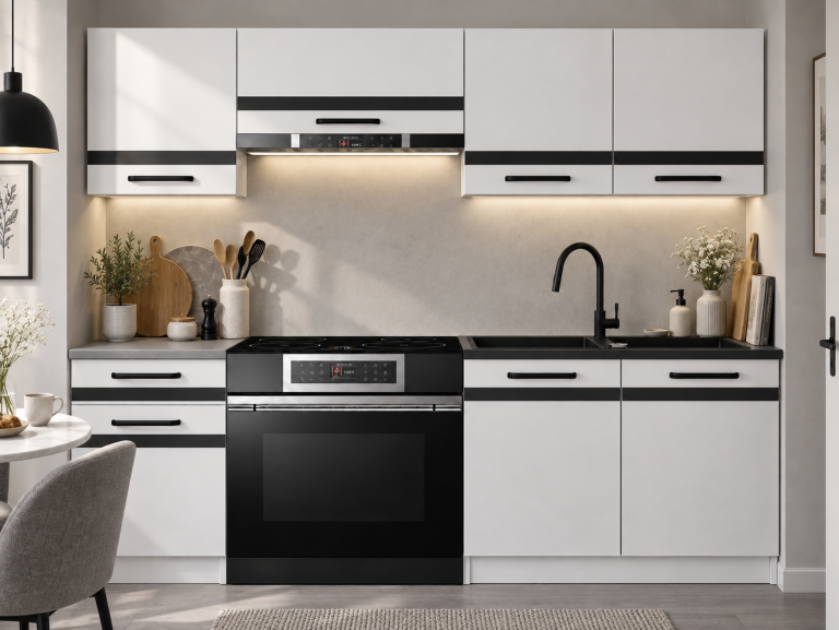 Meubles de cuisine Prestige 180 cm blanc mat avec plan de travail Fabricant TOR P Leonardo/0/WT/WT/0/A1/CM