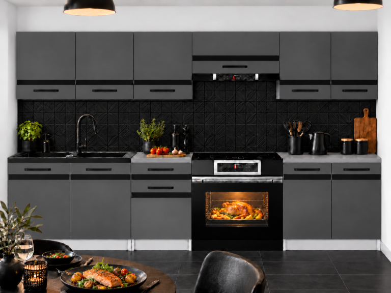 Meubles de cuisine Prestige 240 cm gris mat sans plan de travail Fabricant TOR P Salvador/0/WT/SR/BB/A1/CM