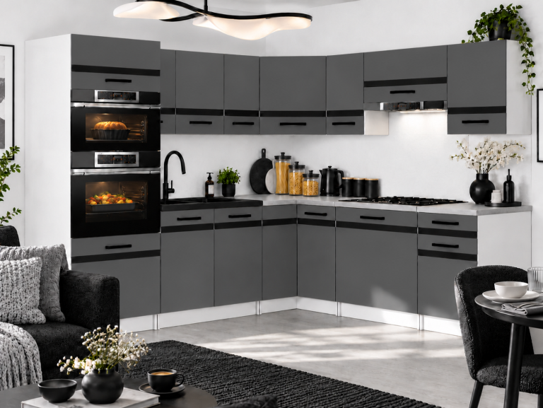 Meubles de cuisine Prestige 420 cm gris mat avec plan de travail Fabricant TOR P Diego/0/WT/SR/0/A1/CM
