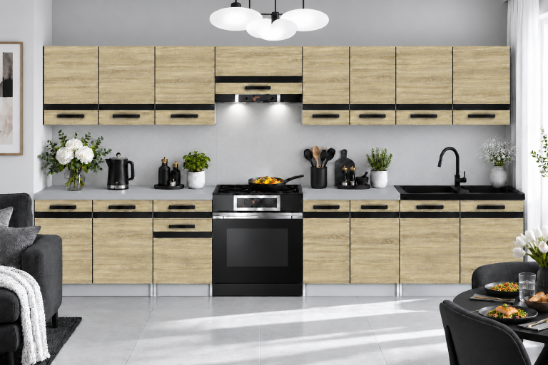 Meubles de cuisine Prestige 320 cm chêne sonoma avec plan de travail Fabricant TOR P Vincent/0/WT/DS/0/A1/CM