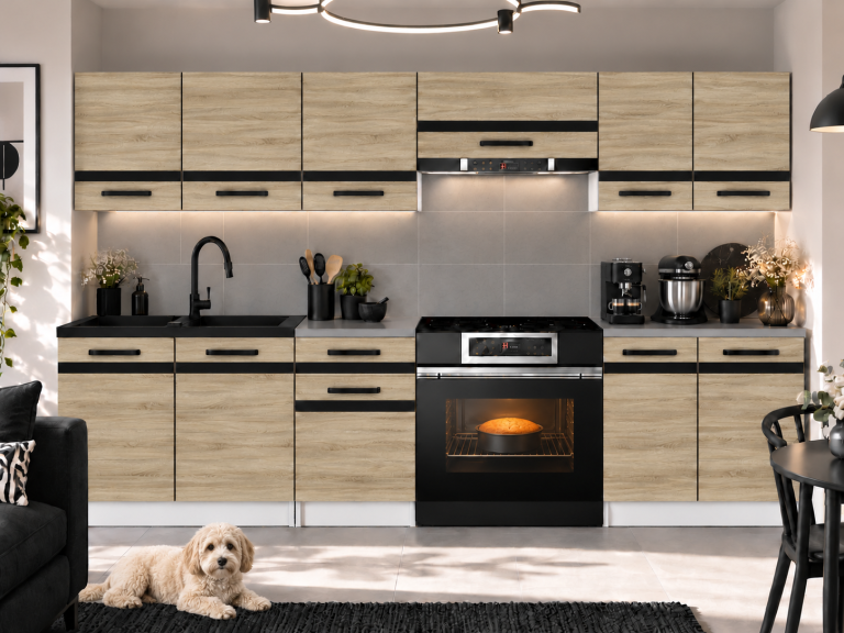 Meubles de cuisine Prestige 240 cm chêne sonoma avec plan de travail Fabricant TOR P Salvador/0/WT/DS/0/A1/CM