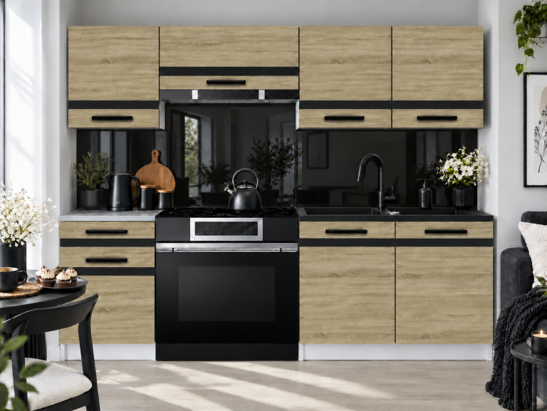 Meubles de cuisine Prestige 180 cm chêne sonoma avec plan de travail Fabricant TOR P Leonardo/0/WT/DS/0/A1/CM