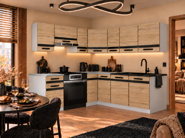 Meubles de cuisine Prestige 360 cm chêne sonoma avec plan de travail Fabricant TOR P Pablo/0/WT/DS/0/A1/CM